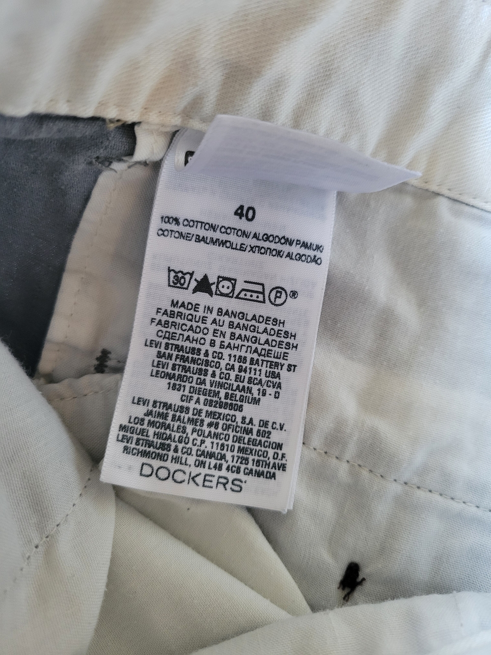 Dockers Size 40 Flat Front Chino Casual Gray Khaki Cotton Shorts Hiking Outdoor - Picture 5 of 15